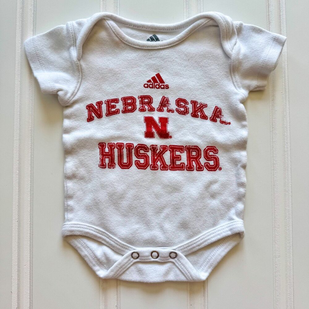 4/$10 - Adidas Nebraska Huskers Cotton Baby Onesie Bodysuit | 0-3 Months